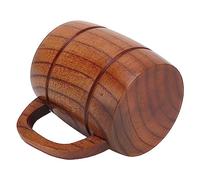 HERCHR 300ml Wood Drinking Cup Wooden Tankard Beer Glass Stein Tea Cup,Wooden Mug with Handle Barrel Mug Wood Drinking Cup for Tea Milk Beer Kitchen Home Bar