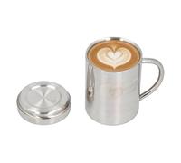 HERCHR 400ml Coffee Mug Cup 14.08Oz Stainless Steel Drinking Mug with Lid Handle Reusable Metal Coffee Cup 3.1×4.1in for Camping Picnic Travel Hot and Cold Drinks
