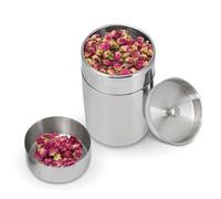HERCHR 400ml Kitchen Storage Canister for Tea Coffee and Sugar,Storage Canister with Lid Stainless Steel Caddy Container Jar for Kitchen Coffee Loose Tea