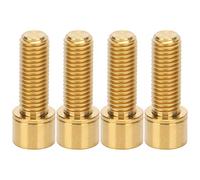HERCHR 4Pcs Bike Stem Bolts,Titinum Alloy Bike Stem Screw Bolt Hex Screws M7x20mm Steering Handlebar Part for Cycling (Gold)