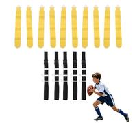 HERCHR 5 Sets Adjustable Flag Football Belts, Each Flag Football Belt with Adjustable D Ring and 2 Flags, Universal Football Belts Race Sports Gaming Waist Flag for Youth & Adults (Yellow)