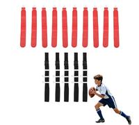 HERCHR 5 Sets Adjustable Flag Football Belts, Each Flag Football Belt with Adjustable D Ring and 2 Flags, Universal Football Belts Race Sports Gaming Waist Flag for Youth & Adults (Red)