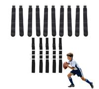 HERCHR 5 Sets Adjustable Flag Football Belts, Each Flag Football Belt with Adjustable D Ring and 2 Flags, Universal Football Belts Race Sports Gaming Waist Flag for Youth & Adults (Black)