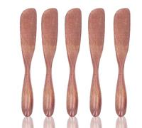 HERCHR 5Pcs Butter Knives,6.5inch Handmade Wooden Butter Spreaders,Wooden Knife Essential Tableware Knives for Breakfast, Jam, Cheese, Sandwiches