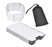 HERCHR 9 Plates Stove Windscreen 2Pcs Camp Stove Windscreen Folding with Carrying Drawstring Bag Aluminum Stovewindshield Outdoor Picnic Cooker Wind Screen for Camping Backpacking