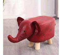 HERCHR Animal Footstool Elephant Bench, Cute Animal Footstools, Animal Footstools Multipurpose Cute Cartoon Animal Small Bench for Bedroom, Living Room or Entryway (Red)