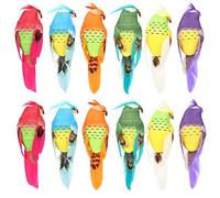 HERCHR Artificial Bird Decoration,12Pcs Lifelike Fake Parrots Colourful Bird Clip Artificial 4.9x1.6 in hristmas Tree Lifelike Fake Parrot for Home Party Decor