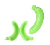 HERCHR Banana Keeper, 2Pcs Portable Banana Saver Container Banana Box Case for Banana Storage Cute Fruit Shape Banana Protective Case for Travel(Green)