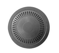 HERCHR BBQ Grill Pan, Iron Korean Versatile Stovetop Barbecue Grill Plate Anti Stick Round ndoor Outdoor Cooking Tray for Home Camping