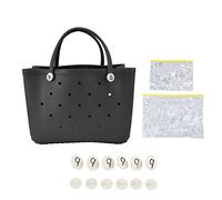 HERCHR Beach Bag, Simple moderns Beach Bag, Washable Open Tote Bags EVA Material Multifunction Space Saving Portable Round Hole Design Large Handbag (Gris)