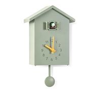 HERCHR Bird House Wall Clock, Bird Voice Call Nordic Style House Pendulum Wall Hanging Clock with Pleasant Sound, for Living Room Bedroom Office Decor (Green)