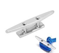 HERCHR Boat Cleat, Stainless Steel Low Flat Top Boat Dock Cleat Marine Deck Rope Tie Anchor Cleat Replacement Kayak Rope Tie Cleat Rope Cleat for Kayak Boat Canoe Mooring Deck Mount (150mm/6in)
