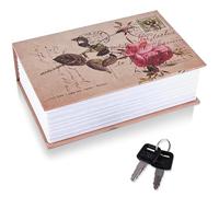 HERCHR Book Safe Key Lock Diversion Storage Box 7.09x4.53x2.17 in with Keys Secret Safe Can Stash Security Locker Dictionary Portable Cash Jewelry Case Lockable