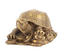 HERCHR Brass Turtle Statue Feng Shui Statue 5cm 2in Tortoise Figurine Wealth Good Luck Sculpture Brass Chinese Feng Shui God Turtle Statue for Home Decoration Ornament Collectible