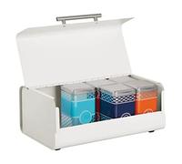 HERCHR Bread Storage Container, Large Capacity Black Food Storage Bin Bread Storage Container for Kitchen Counter(White)