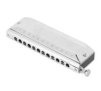 HERCHR C-Key 12 Hole Chromatic Harmonica, 48 Tone Stainless Steel Professional Musical Instrument for Beginner Practice