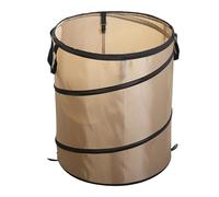 HERCHR Camping Trash Can, 13.4x15.7in Oxford Cloth Collapsible Waste Bag Portable Pop Up Trash Can Recycle Bin for Balcony Garden Garbage RV (Coffee)