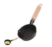 HERCHR Cast Iron Skillet Frying Pan with Diversion Spouts,Handle Portable Camping Cooking Omelet Pan One Egg Pancake Round Mini Cast Iron Skillet for Camping Indoor Outdoor Cooking Grill