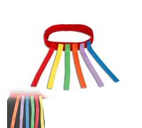 HERCHR Catching Tail Training, Child Activity Game Props Reaction Catch Trainer Kindergarten Pulling Belt Parent with 6 Tails Red for Playground Garden (Children Type)