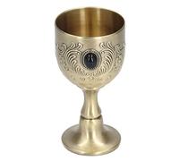 HERCHR Chalice Brass Wine Goblet, Vintage Handmade Royal Embossed Wine Glasses Cup Goblet Wine Cup Copper Liquor Goblet for Drink Coffee, Beer, Whiskey, Milk, Cocktail