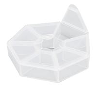 HERCHR Clear 7 Compartment Jewelry Bead Storage Organizer, Diameter Plastic Bead Storage Containers Transparent Clear Round Jewelry Boxes Organizers for Beads, Ring, Pendant, Ear Nail