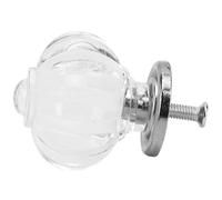 HERCHR Clear Crystal Door Knobs,5 Pack 34mm Acrylic Pumpkin Knobs Acrylic Diamond Shape Handles for Dresser Cabinets and Drawers Wardrobe Cupboard Home Decorating