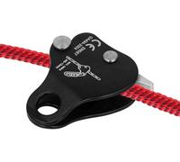 HERCHR Climbing Rope Grab, Self Locking Stop Descender 8-13mm Climbing Rope Grab Stopper Rescue Rappel Ring Climbing Gear Fall Protection Belay Device for Climbing Mountaineering (Black, 2PCS)