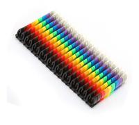 HERCHR Clip on Wire Markers, 0-9 Number Coded Colorful Plastic Cable Label Tube for Wires Management (2.5mm²)