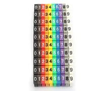 HERCHR Clip on Wire Markers, 0-9 Number Coded Colorful Plastic Cable Label Tube for Wires Management (4mm²)