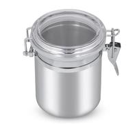 HERCHR Coffee Canister Capacity Range 200g to 300g Airtight Coffee Canister with Transparent Window Coffebeans Coffeecontainer Vacuum Airtight Sealed Stainless Steel Storage Jar for Tea Sugar
