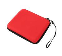 HERCHR Console Travel Carrying Case Pouch, PU for 2DS with 8 Game Card Holders Protective Hard Shell Cable Organizer Storage Bag with Zip Enclosure for Travel, Hiking, Outdoor (Red)