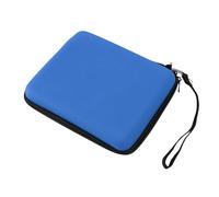 HERCHR Console Travel Carrying Case Pouch, PU for 2DS with 8 Game Card Holders Protective Hard Shell Cable Organizer Storage Bag with Zip Enclosure for Travel, Hiking, Outdoor (Blue)