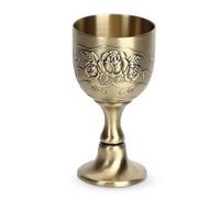 HERCHR Copper Goblet Wine Goblet,1.6×3.1in Embossed Cup Vintage Chalice Goblet Small Chalice Decoration Handmade Brass Royal Liquor for Drink Beer Whiskey Milk Cocktail
