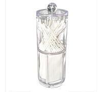HERCHR Cosmetic Cotton Pad Holder, Qtip Holder Storage Canister Acrylic Cotton Swab Dispenser Clear Plastic Apothecary Jar with Lid for Cotton Rounds, Bath Salts, Makeup Sponges, Hair Accessories