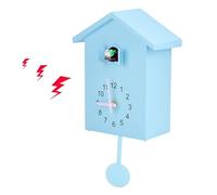 HERCHR Cuckoo Clock with Removable Pendulum Cuckoo Sound Clock Modern Birdhouse Design with Working Bird Modern Cuckooclock 5.9x3.5x9.8in for Home Living Room Kitchen Office Decoration