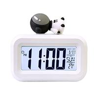 HERCHR Cute Alarm Clock, Plastic Cute Cartoon Electronic Clock Desktop Alarm Data Time Calendar Temperature LED Display Young Man Ornament (Astronaut)