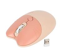 HERCHR Cute Cat Wireless Mouse, 2.4GHz Wireless Silent Mouse Lightweight Soundless with 3 Adjustable DPI, Compatible with Notebook, PC, Laptop, Computer (Milk Tea Color)