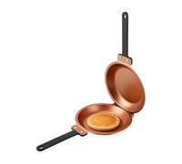 HERCHR Double Sided Frying Pan Double Pan 7.48×6.5in Doublesided Flip Design for Omelettes Baking Pancake Frying Fried Egg Pot for Fluffy Pancakes Omelets Frittatas
