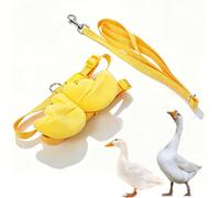 HERCHR Ducks Adjustable Harness with Traction Leash, Breathable Soft Chicken Chest Vest Traction Rope for Outside Walking Harness Leash Safety Strap for Pets Duck Chicken Goose (S Yellow)