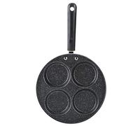 HERCHR Egg Frying Pan, 4 Hole Fried Egg Burgerpan Non-Stick Pancakepan Round Fryingpan Eggs Pancake Steak Ham Cookingpan Breakfast Pan for Gas Stove, 24 cm