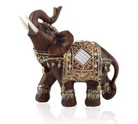 HERCHR Elephant Statue Sculpture Lucky Wealth Elephant Decoration Resin Figurine 5.3×2.4×5.5in Elephantstatue Wood Grain Sculpture for Wealth Lucky Figurine Home Decor