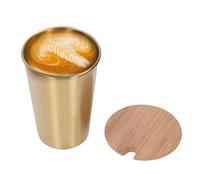 HERCHR Espresso Cup,500ml 16.9 Oz Stainless Steel Stackable Coffee Cup Metal Beer Tumbler Pint Cup Tumbler for Coffee Milk Drinking