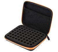 HERCHR Essential Oil Carrying Case Travel, Large Essential Oil Storage Box Organizer Accesseries Hold 63 1-3 ml Roller Bottles(Orange)