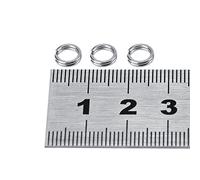 HERCHR Fishing Split Ring, 50pcs/100pcs 7 Sizes Double Circle Split Ring Connector Stainless Steel Round Terminal Tackle Connector for Fishing Tackle (7# 1 pack 100 pieces sold)