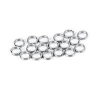 HERCHR Fishing Split Ring, 50pcs/100pcs 7 Sizes Double Circle Split Ring Connector Stainless Steel Round Terminal Tackle Connector for Fishing Tackle (7# 1 pack of 50 pieces sold)