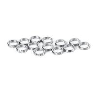 HERCHR Fishing Split Ring, 50pcs/100pcs 7 Sizes Double Circle Split Ring Connector Stainless Steel Round Terminal Tackle Connector for Fishing Tackle (6# 1 pack of 50 pieces sold)