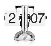 HERCHR Flip Desk Clock Automatic Flip Retro Table Clock Automatic Turning Digital Display Retro Flipclock Minimalist Single Foot Mechanical Autoflip Deskclock for Home Livingroom