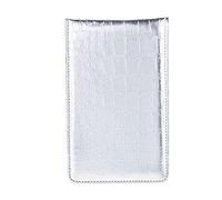 HERCHR Golf Scorecard Holder, Score Card Holder Golf Scorecard Book Leather Golf Score Book Pocket Journal Log Holder with Pencil for Men Golfers, Sports and Outdoor Club Accessories (Silver)