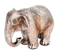HERCHR Good Luck Elephant Statues, Resin Elephant Figurines with Trunk Up or Down Feng Shui Elephant Home Decor Sculpture for Shelf Table Decor(B)