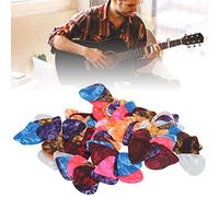 HERCHR Guitar Picks, 100Pcs/Set Colorful Celluloid Guitar Picks Finger Protection Plectrums for Bass Electric Acoustic Guitars Ukulele(0.96mm)
